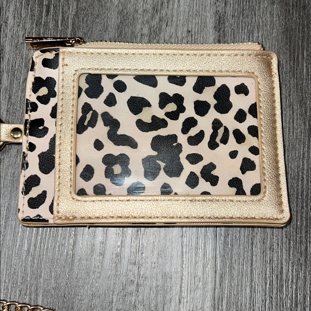 Chico’s gold and leopard print cardholder/lanyard, New - Picture 3 of 6